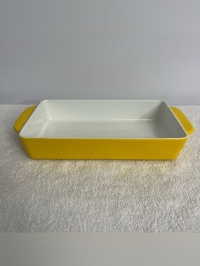 MCM Copco Michael Lax Yellow Enameled Baking Pan Rectangular Baker Casserole